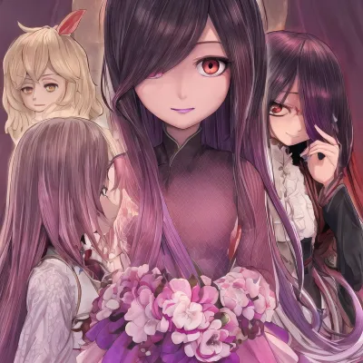 Juleka was a tall and slender woman with long, dark hair that cascaded down her back in soft waves. Her eyes were a brilliant shade of purple, and she had a small but perfectly formed nose. She was wearing a magenta lips